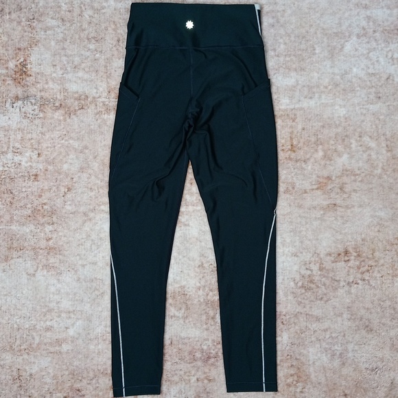 Athleta Interval Stash Tipped 7/8 Tight Green Side Pocket Active Leggings Womens - Picture 7 of 9